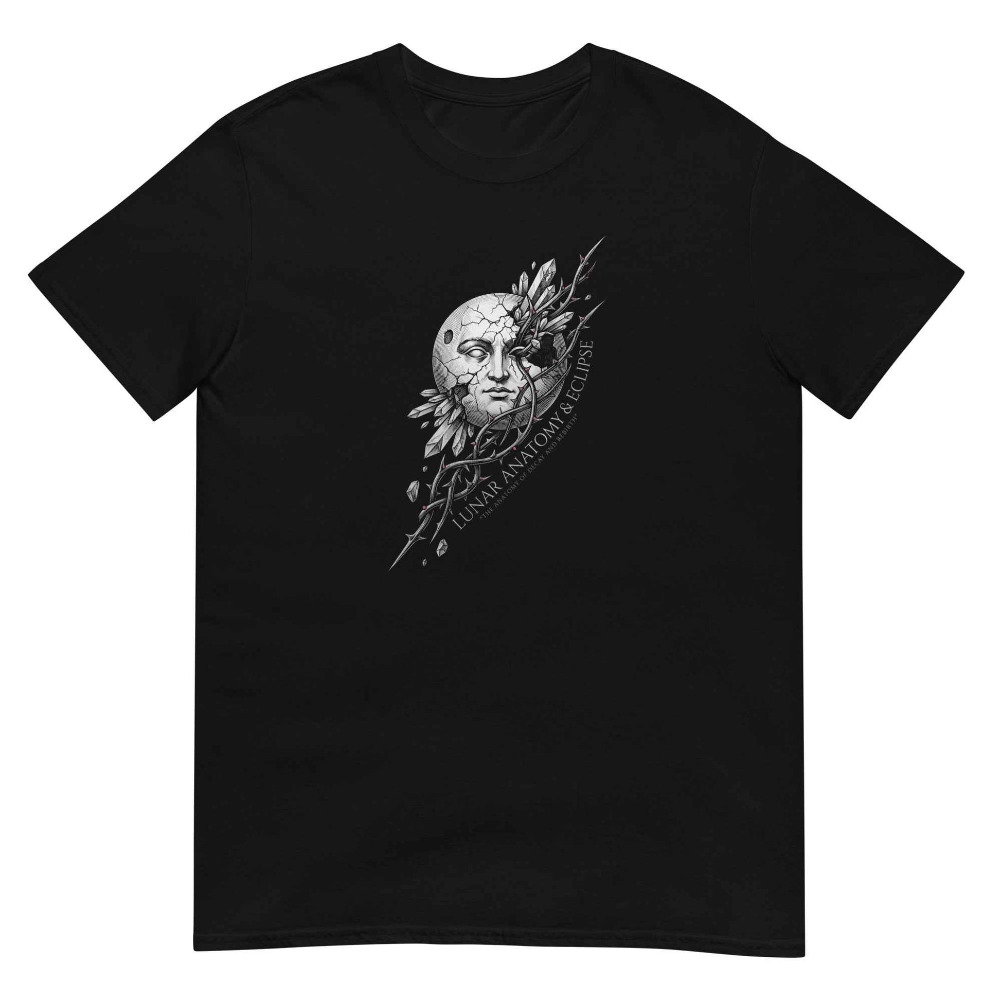 Lunar Anatomy & Eclipse Graphic Tee – Dark Botanical Art Edition