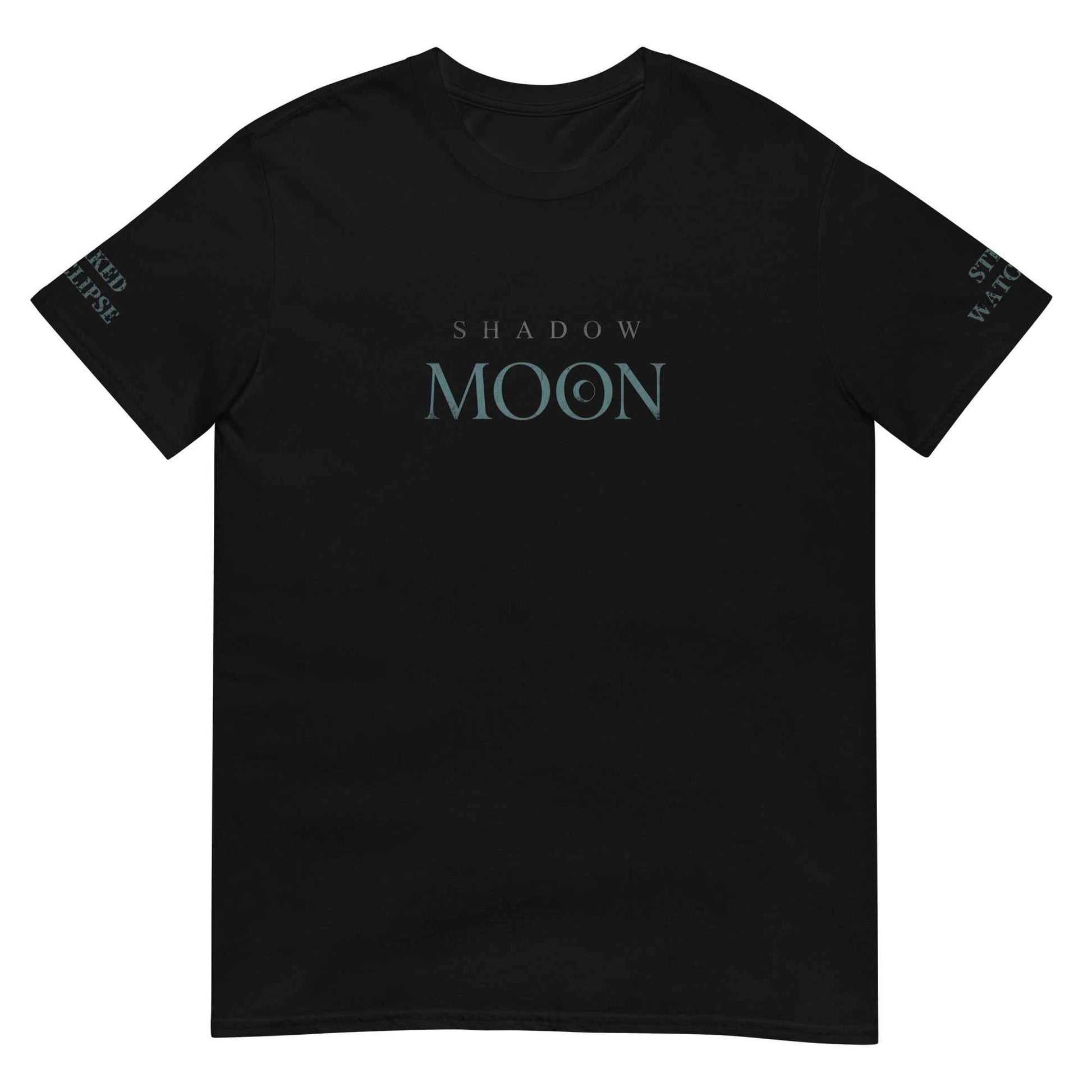 Shadow Moon Black Graphic T-Shirt - Gothic Occult Streetwear | Multi-Print Front, Back & Sleeve Design