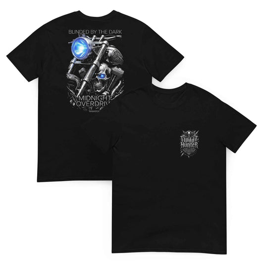 "BLINDED BY THE DARK" Premium Gothic Biker Graphic Tee – Midnight Overdrive Edition