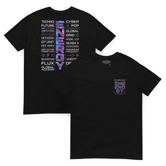 ENERGY Cybernetic Grid Graphic Tee – Y2K Retro-Futuristic Streetwear