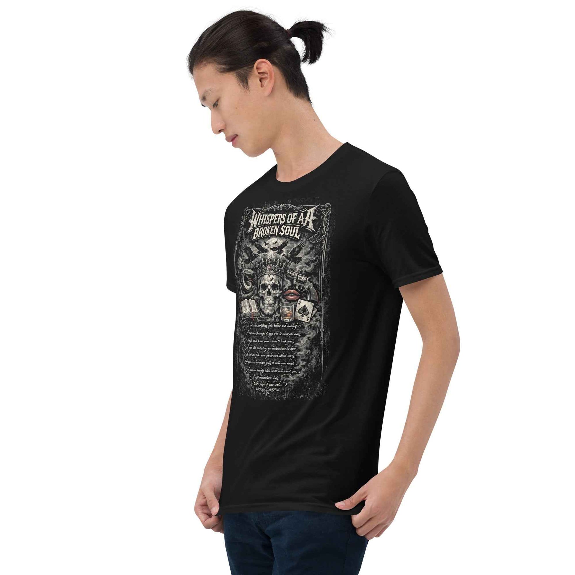 Whispers of a Broken Soul Gothic Rock T-Shirt - Dark Skull Design | Premium Cotton