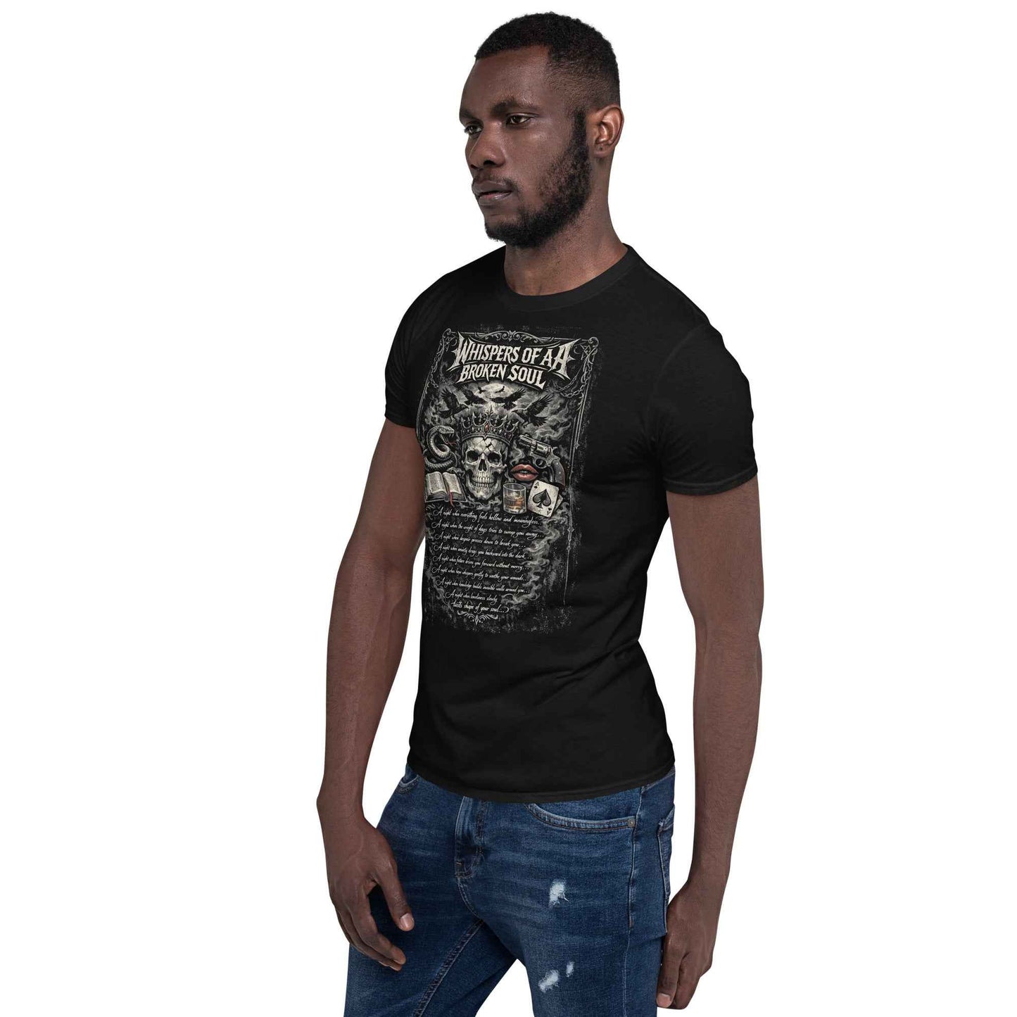 Whispers of a Broken Soul Gothic Rock T-Shirt - Dark Skull Design | Premium Cotton