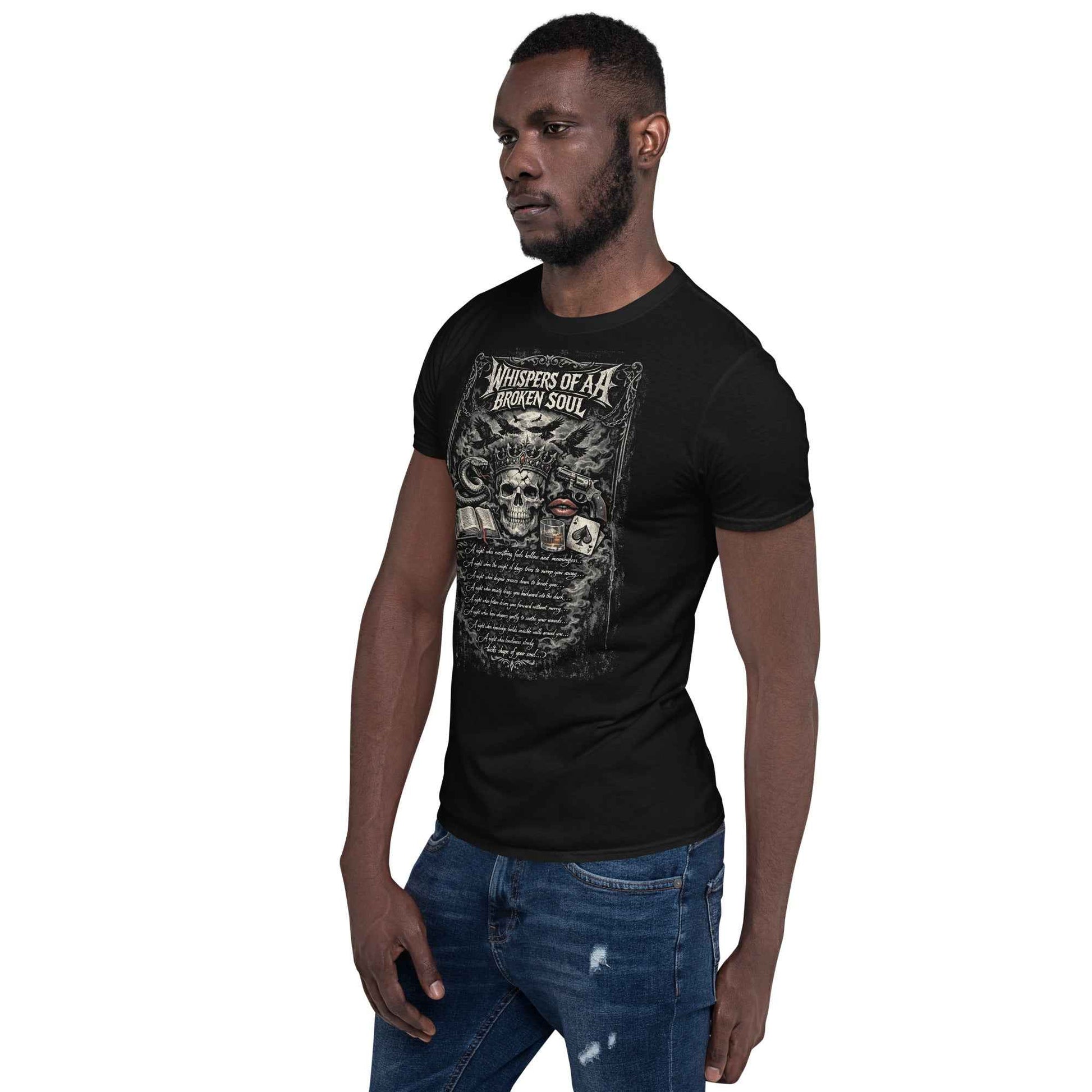 Whispers of a Broken Soul Gothic Rock T-Shirt - Dark Skull Design | Premium Cotton