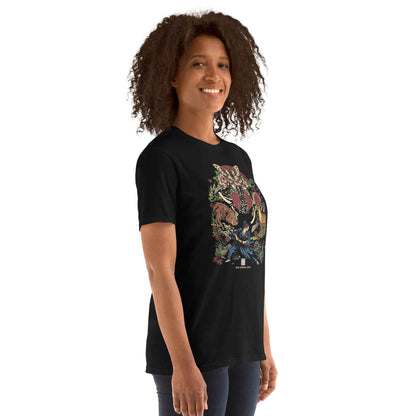 Inoshika-Cho Japanese Samurai T-Shirt – Hanafuda Boar, Deer & Butterfly Graphic