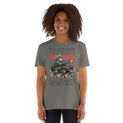 Combat Mode Bunny T-Shirt - Frontline Bunny Unit Military Graphic | Streetwear Rabbit Tank Design