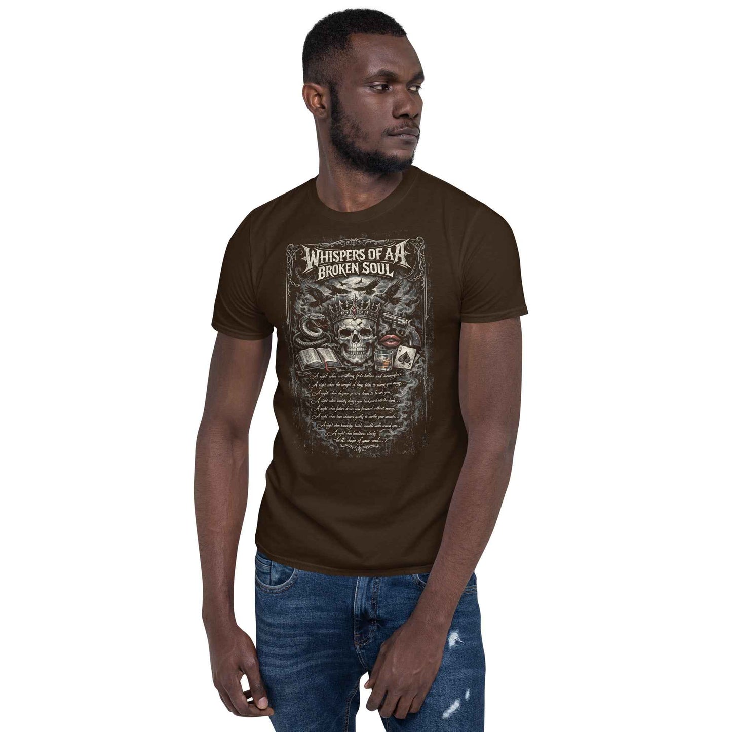 Whispers of a Broken Soul Gothic Rock T-Shirt - Dark Skull Design | Premium Cotton