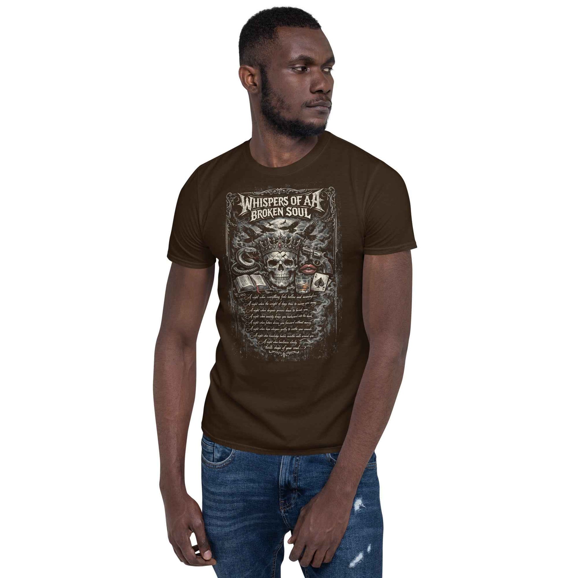 Whispers of a Broken Soul Gothic Rock T-Shirt - Dark Skull Design | Premium Cotton