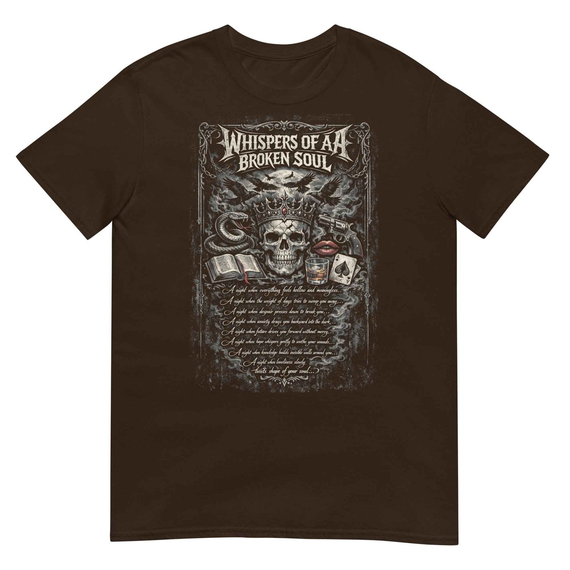 Whispers of a Broken Soul Gothic Rock T-Shirt - Dark Skull Design | Premium Cotton