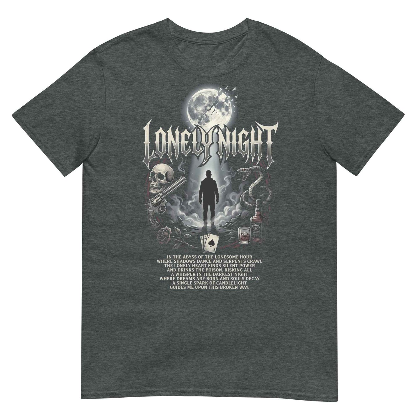 Lonely Night Gothic Rock T-Shirt - Dark Metal Design | Premium Cotton