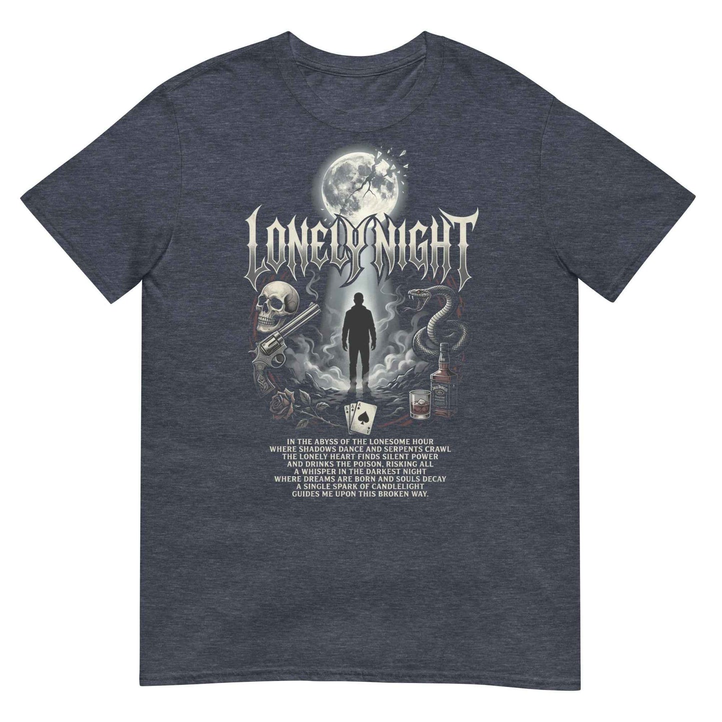 Lonely Night Gothic Rock T-Shirt - Dark Metal Design | Premium Cotton