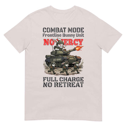 Combat Mode Bunny T-Shirt - Frontline Bunny Unit Military Graphic | Streetwear Rabbit Tank Design
