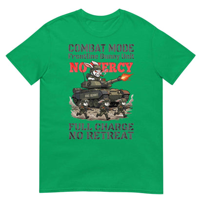 Combat Mode Bunny T-Shirt - Frontline Bunny Unit Military Graphic | Streetwear Rabbit Tank Design