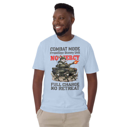 Combat Mode Bunny T-Shirt - Frontline Bunny Unit Military Graphic | Streetwear Rabbit Tank Design