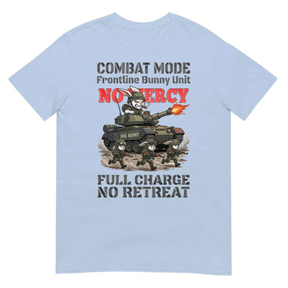 Combat Mode Bunny T-Shirt - Frontline Bunny Unit Military Graphic | Streetwear Rabbit Tank Design