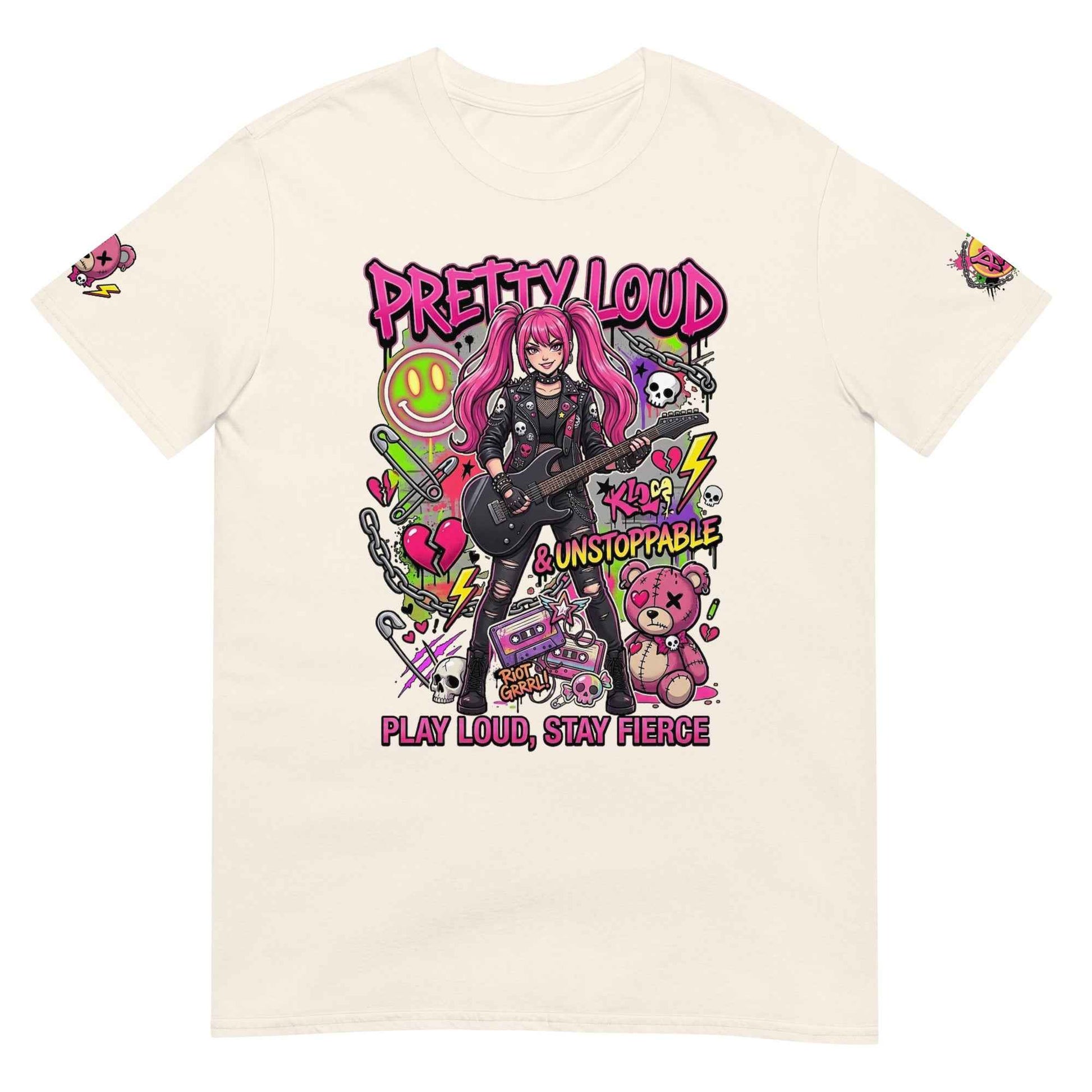 Louder Than Rules – Punk Girl Electric Guitar Graphic T-Shirt | Rock Rebel Streetwear Tee | Masatonia
