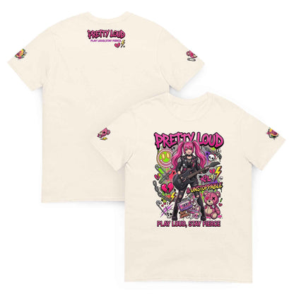 Louder Than Rules – Punk Girl Electric Guitar Graphic T-Shirt | Rock Rebel Streetwear Tee | Masatonia