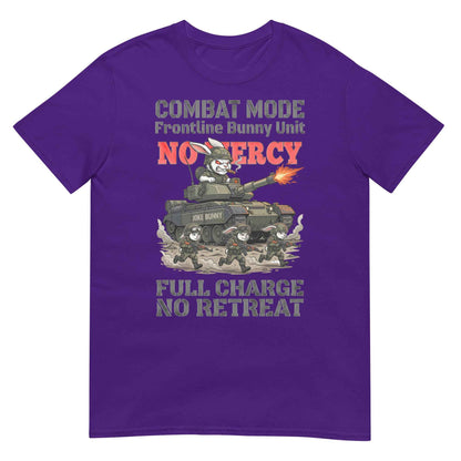 Combat Mode Bunny T-Shirt - Frontline Bunny Unit Military Graphic | Streetwear Rabbit Tank Design