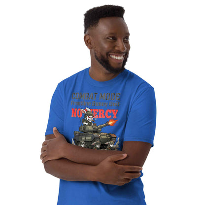 Combat Mode Bunny T-Shirt - Frontline Bunny Unit Military Graphic | Streetwear Rabbit Tank Design