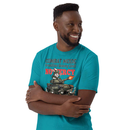 Combat Mode Bunny T-Shirt - Frontline Bunny Unit Military Graphic | Streetwear Rabbit Tank Design