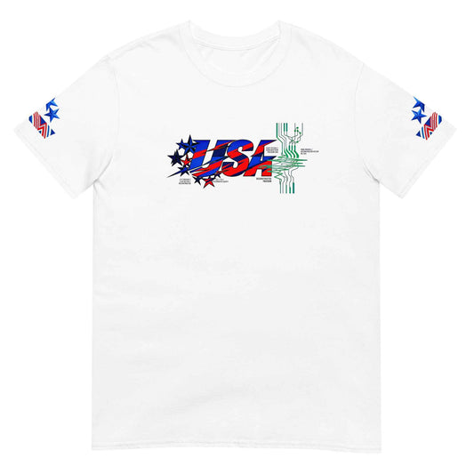 Stellar Vector Cybernetic Graphic White T-Shirt