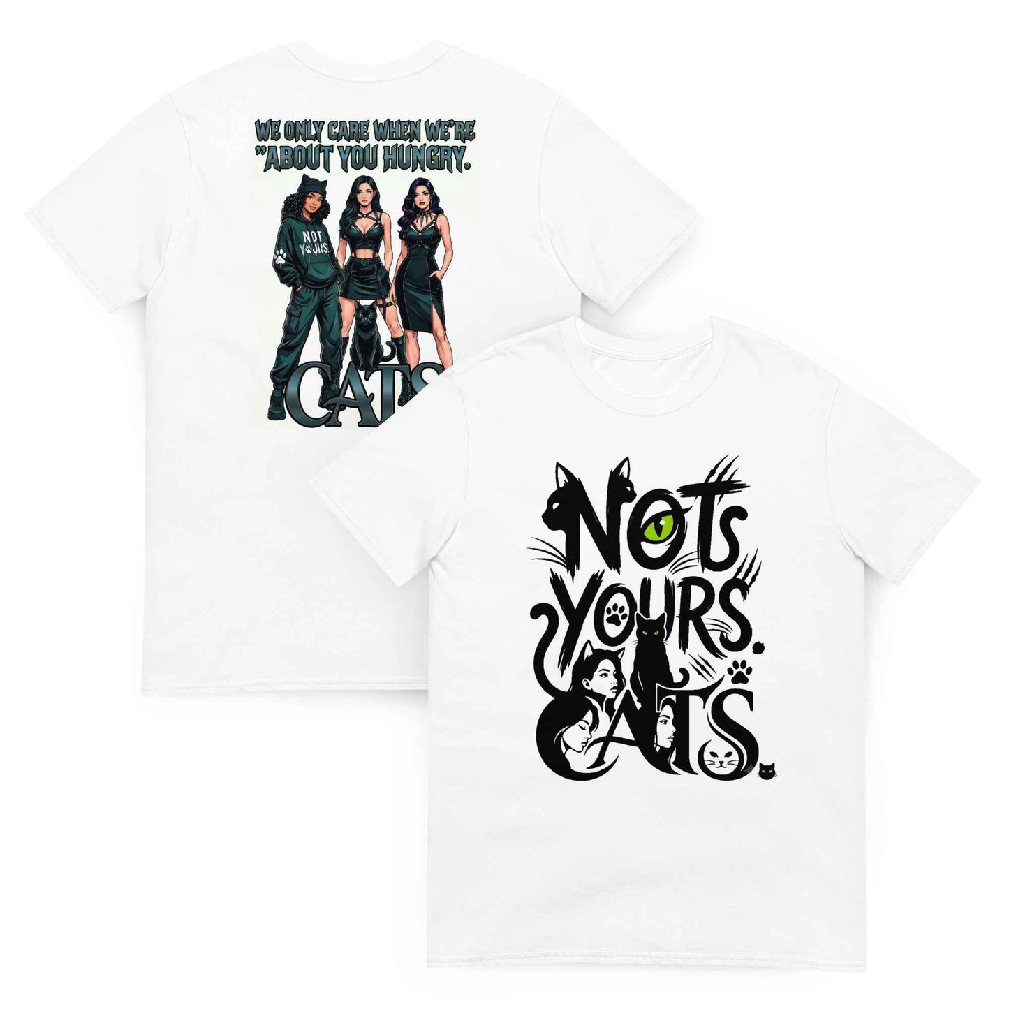 NOT YOURS. CATS. — Bold Black Cat Graphic T-Shirt