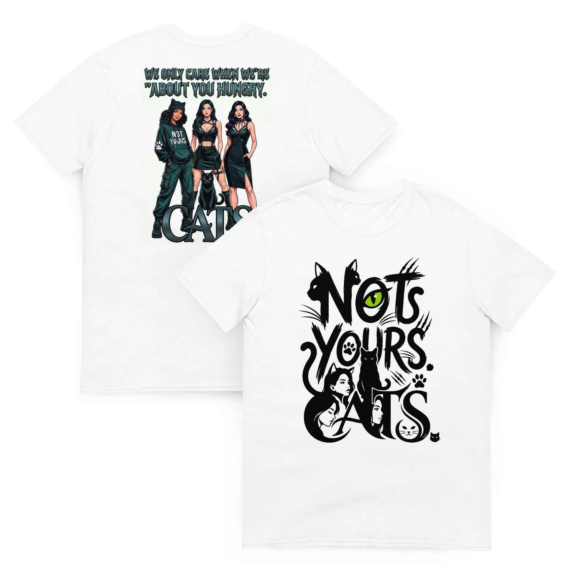 NOT YOURS. CATS. — Bold Black Cat Graphic T-Shirt