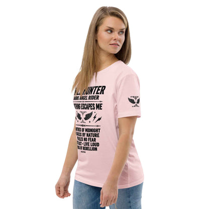WILD LADY HUNTER T-Shirt - Monotone Biker Graphic Tee | Front, Back & Sleeve Prints | OVERDRIVE Edition | European Fashion Fit
