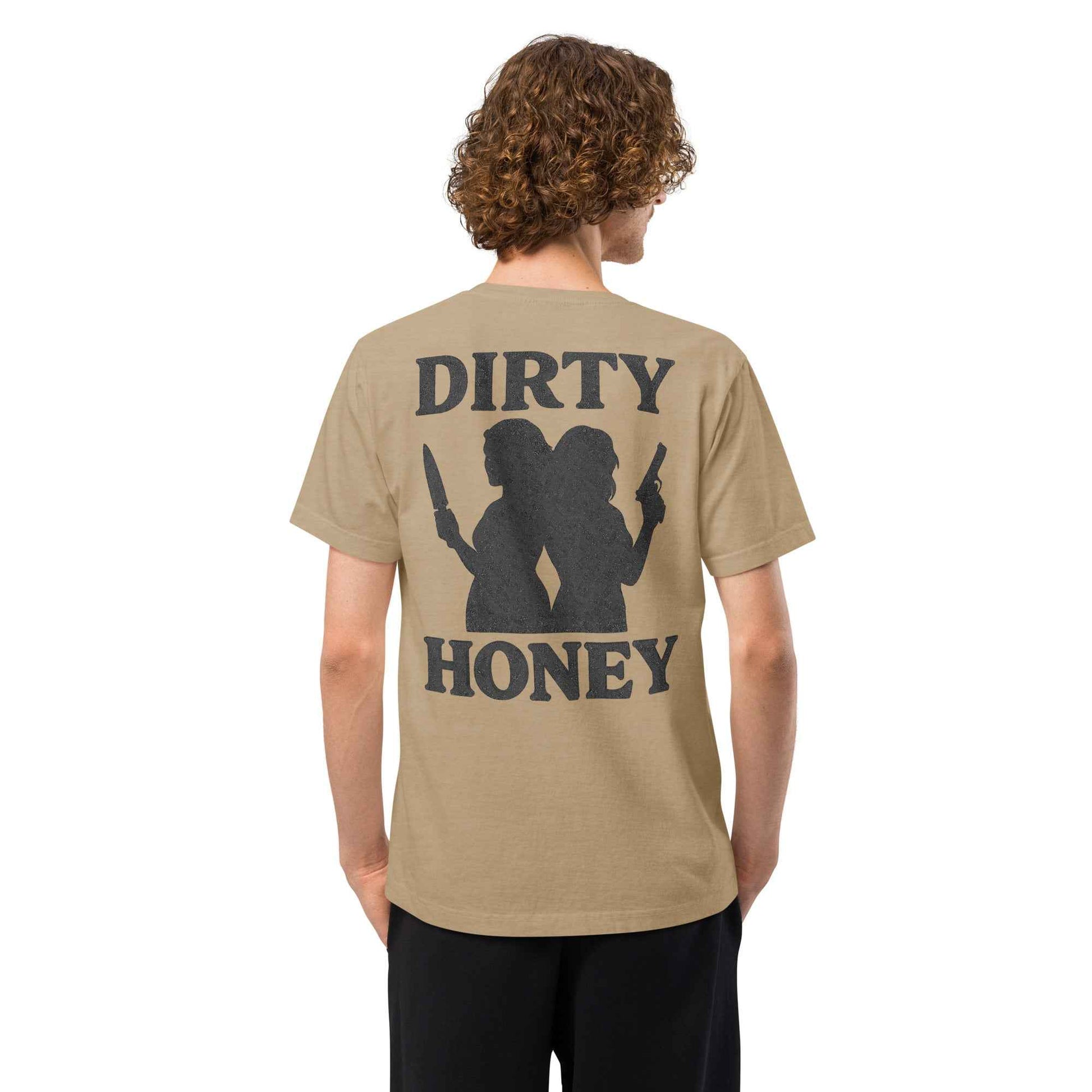 DIRTY HONEY T-Shirt - Dangerous Girls Silhouette Graphic | Oversized Garment-Dyed