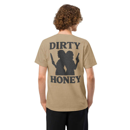 DIRTY HONEY T-Shirt - Dangerous Girls Silhouette Graphic | Oversized Garment-Dyed