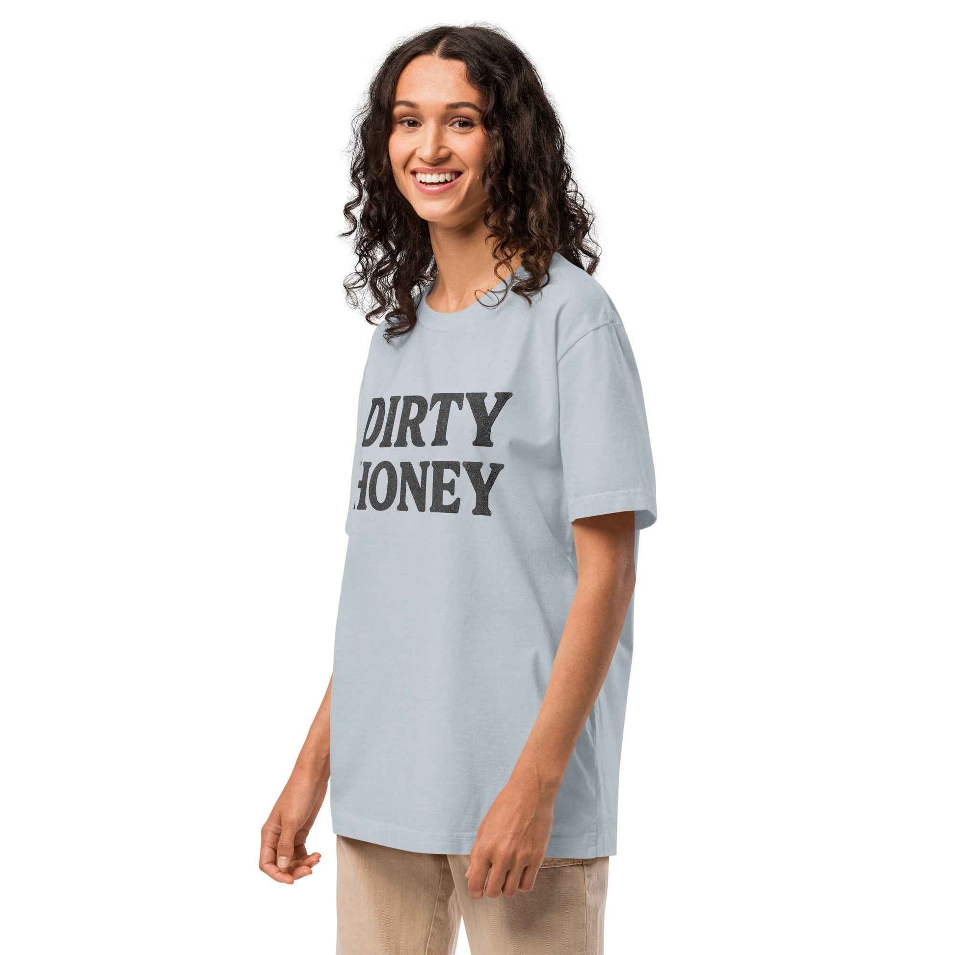 DIRTY HONEY T-Shirt - Dangerous Girls Silhouette Graphic | Oversized Garment-Dyed
