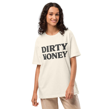 DIRTY HONEY T-Shirt - Dangerous Girls Silhouette Graphic | Oversized Garment-Dyed