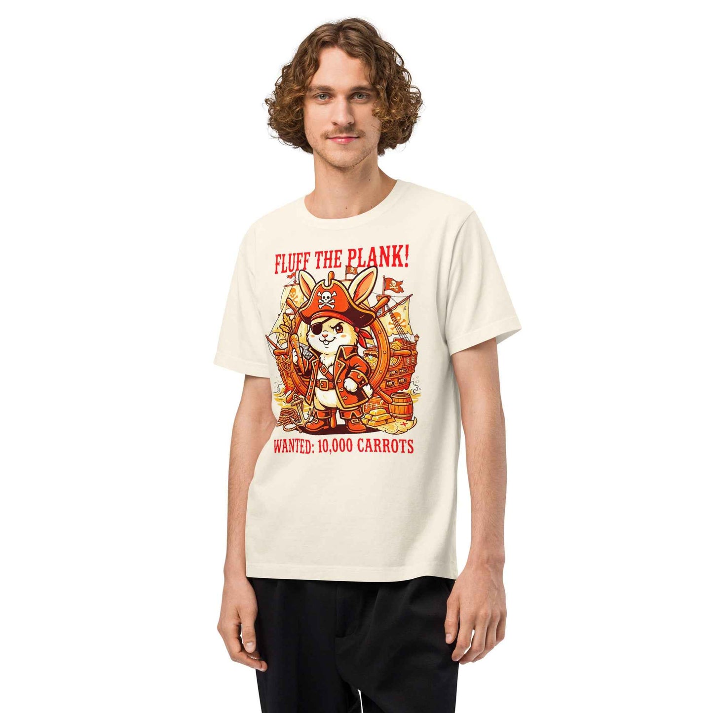 Pirate Rabbit T-Shirt - Captain Bunny WANTED 10,000 Carrots | Organic Cotton