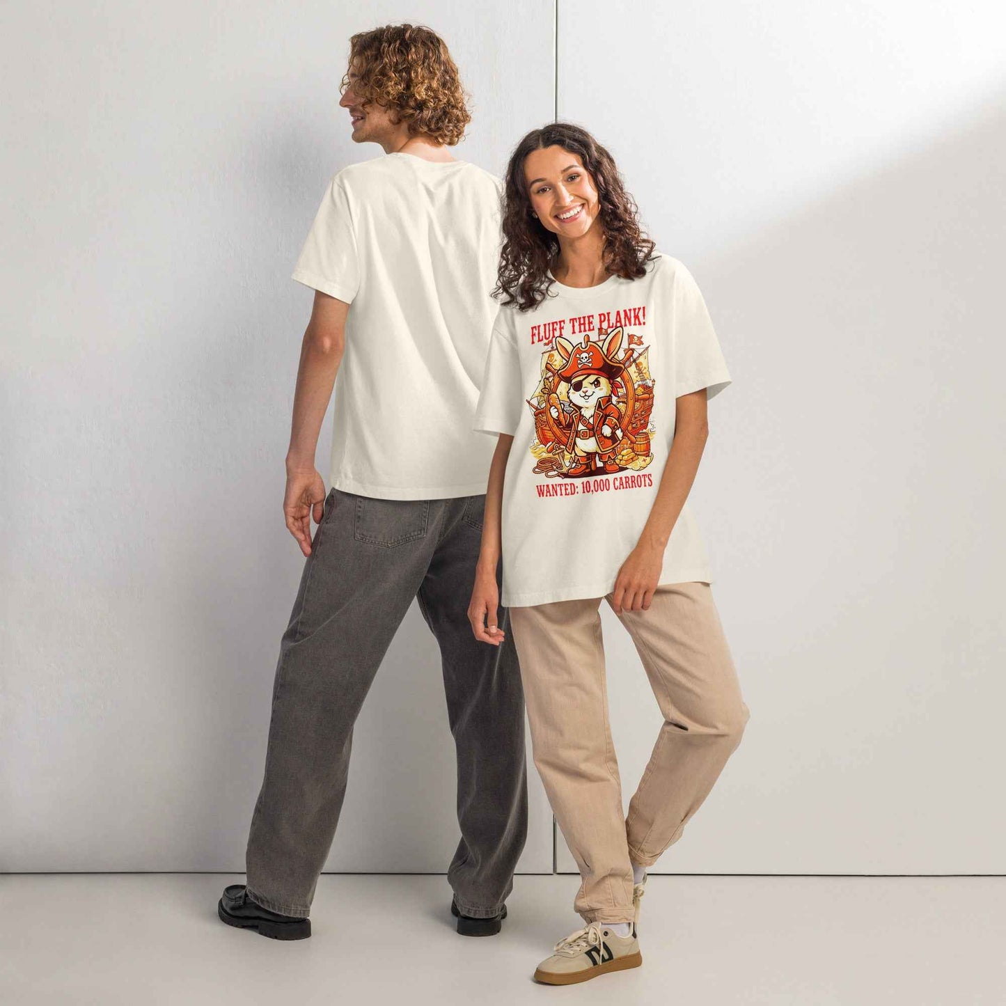 Pirate Rabbit T-Shirt - Captain Bunny WANTED 10,000 Carrots | Organic Cotton