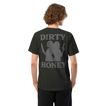 DIRTY HONEY T-Shirt - Dangerous Girls Silhouette Graphic | Oversized Garment-Dyed