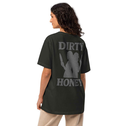 DIRTY HONEY T-Shirt - Dangerous Girls Silhouette Graphic | Oversized Garment-Dyed