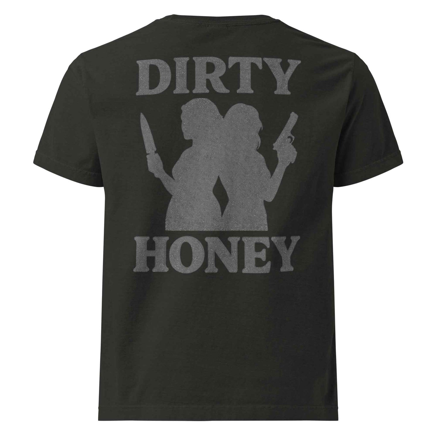 DIRTY HONEY T-Shirt - Dangerous Girls Silhouette Graphic | Oversized Garment-Dyed