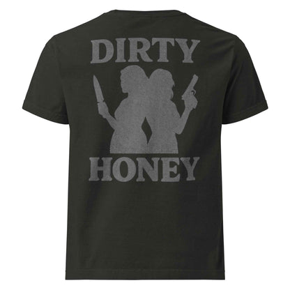 DIRTY HONEY T-Shirt - Dangerous Girls Silhouette Graphic | Oversized Garment-Dyed