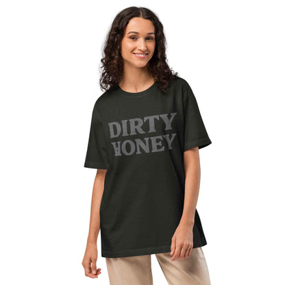 DIRTY HONEY T-Shirt - Dangerous Girls Silhouette Graphic | Oversized Garment-Dyed