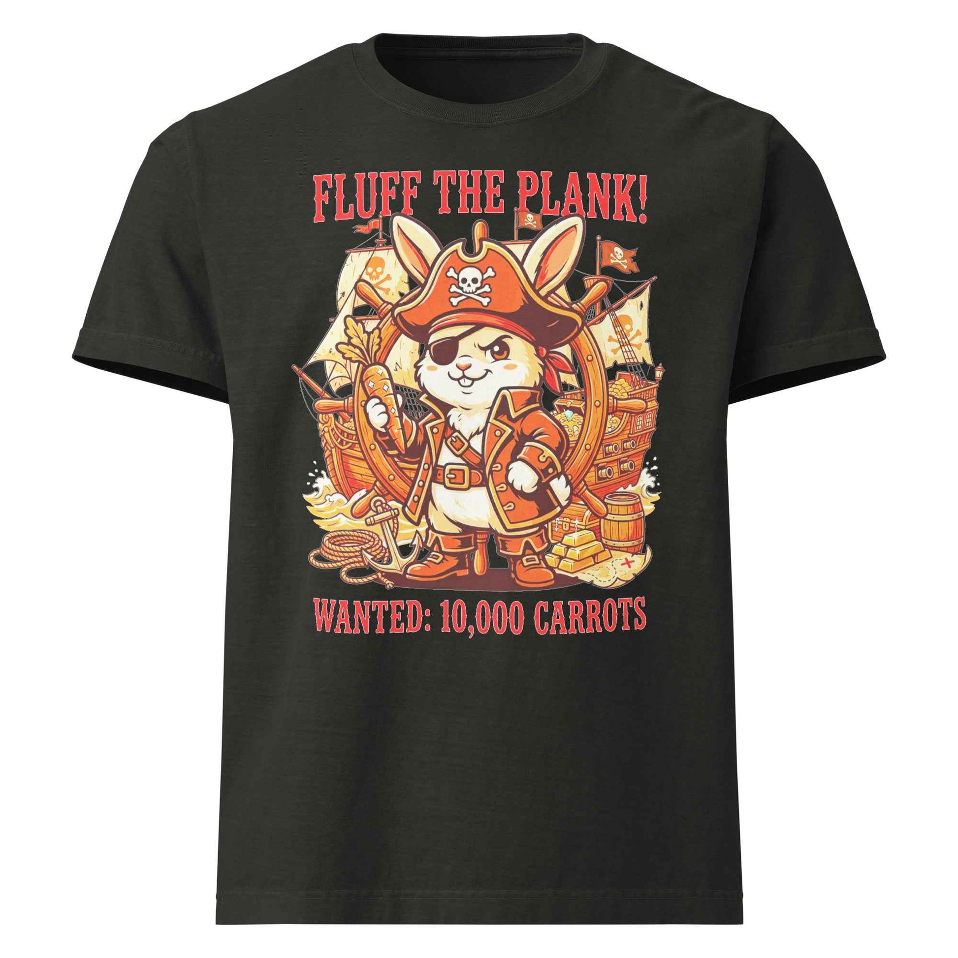 Pirate Rabbit T-Shirt - Captain Bunny WANTED 10,000 Carrots | Organic Cotton