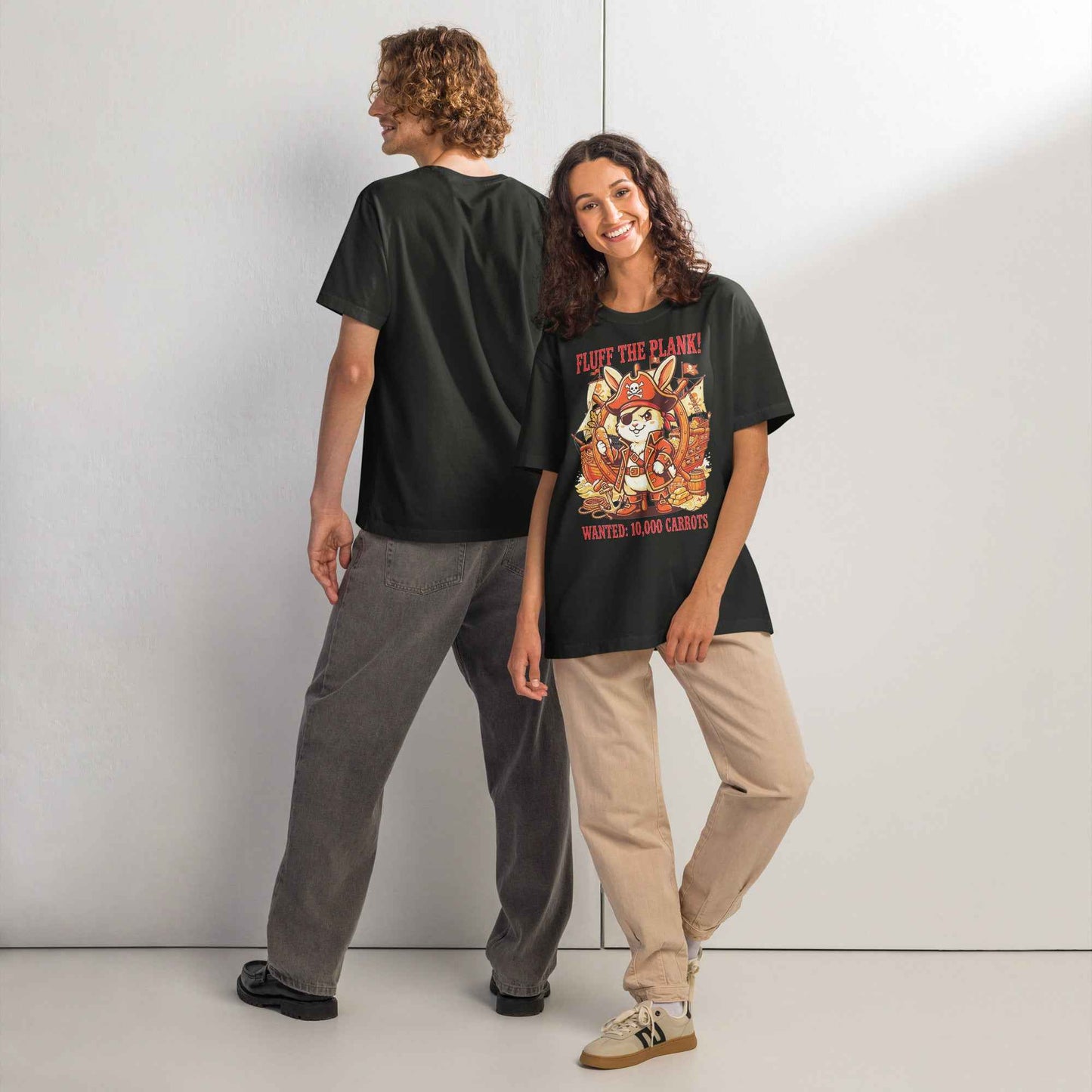 Pirate Rabbit T-Shirt - Captain Bunny WANTED 10,000 Carrots | Organic Cotton