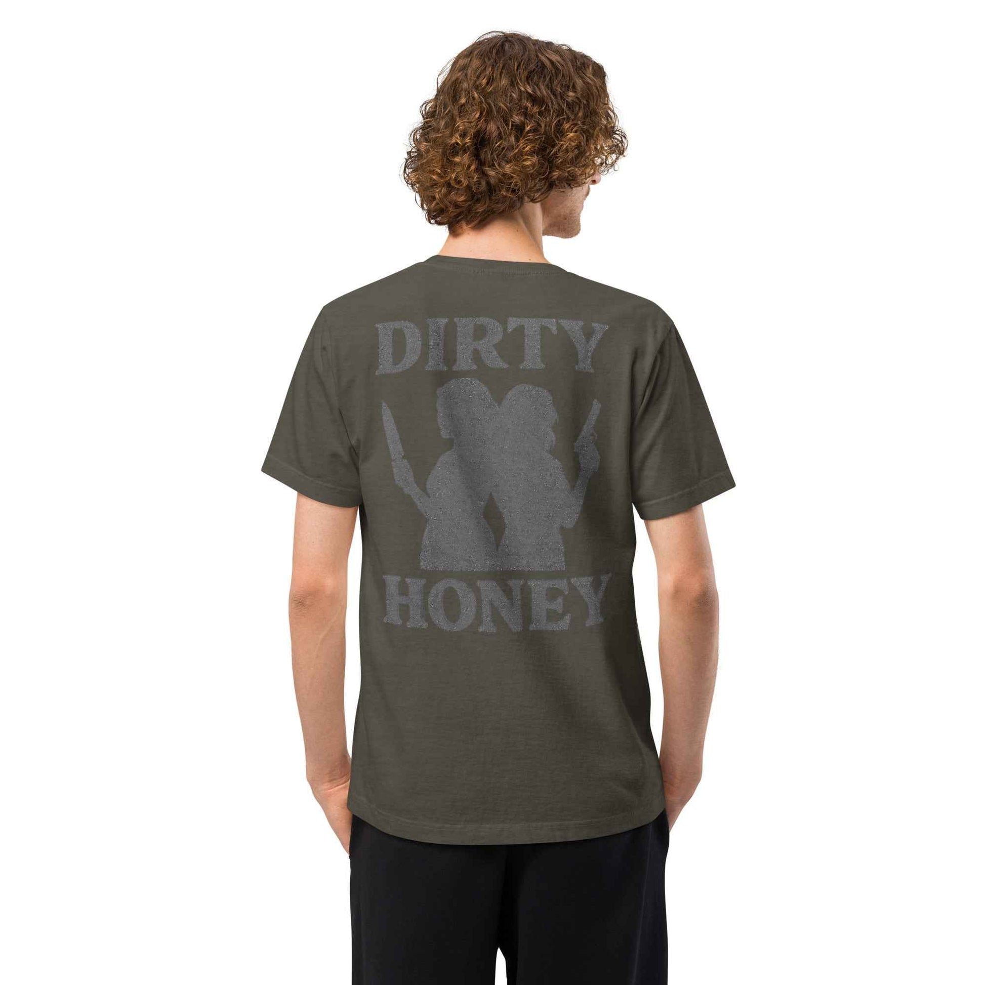 DIRTY HONEY T-Shirt - Dangerous Girls Silhouette Graphic | Oversized Garment-Dyed
