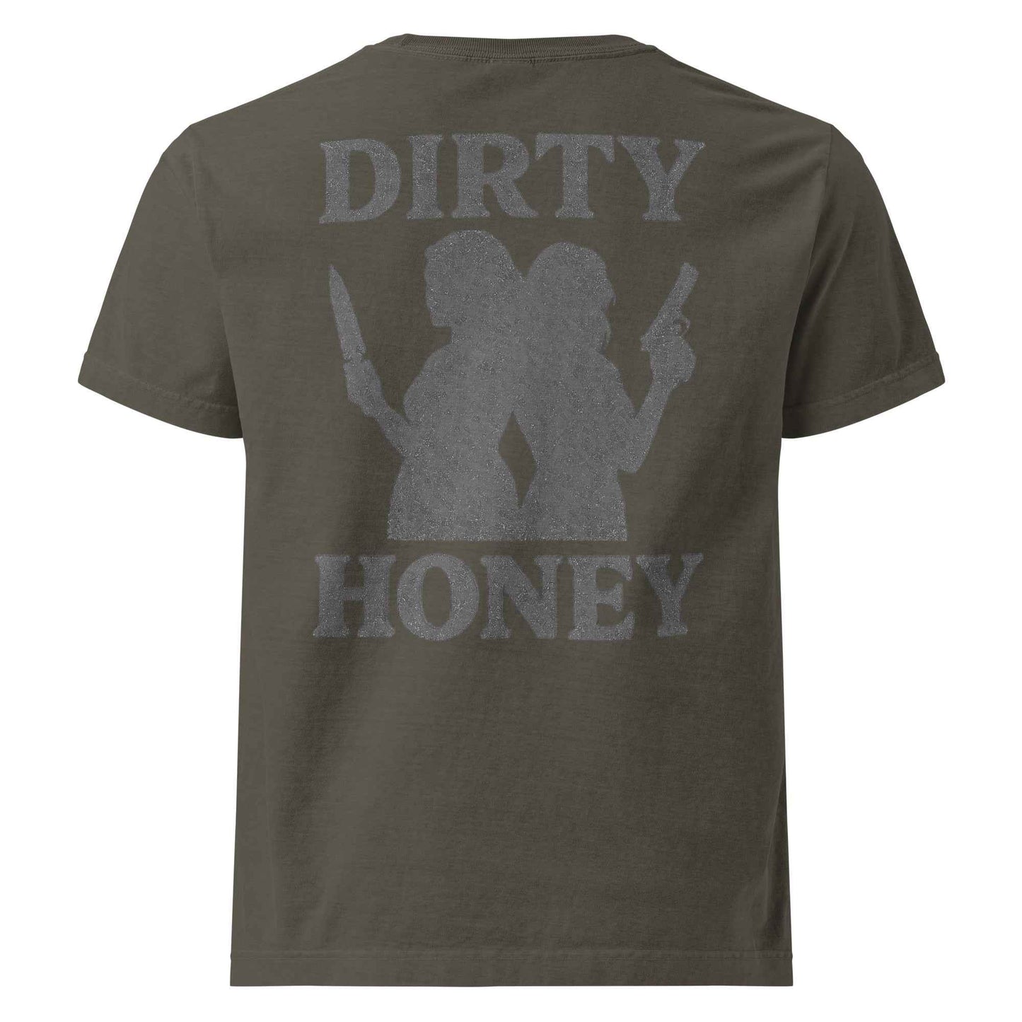 DIRTY HONEY T-Shirt - Dangerous Girls Silhouette Graphic | Oversized Garment-Dyed