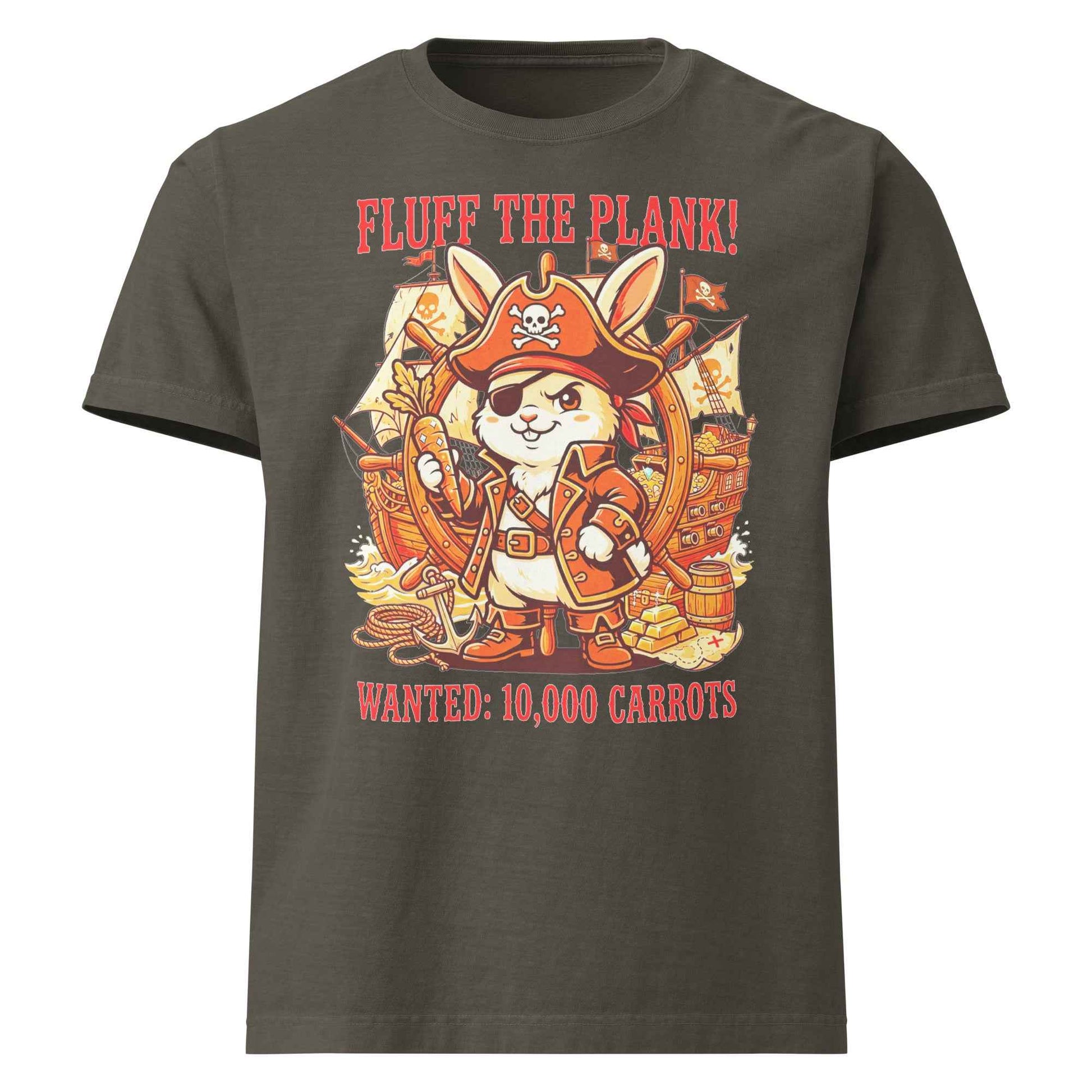 Pirate Rabbit T-Shirt - Captain Bunny WANTED 10,000 Carrots | Organic Cotton