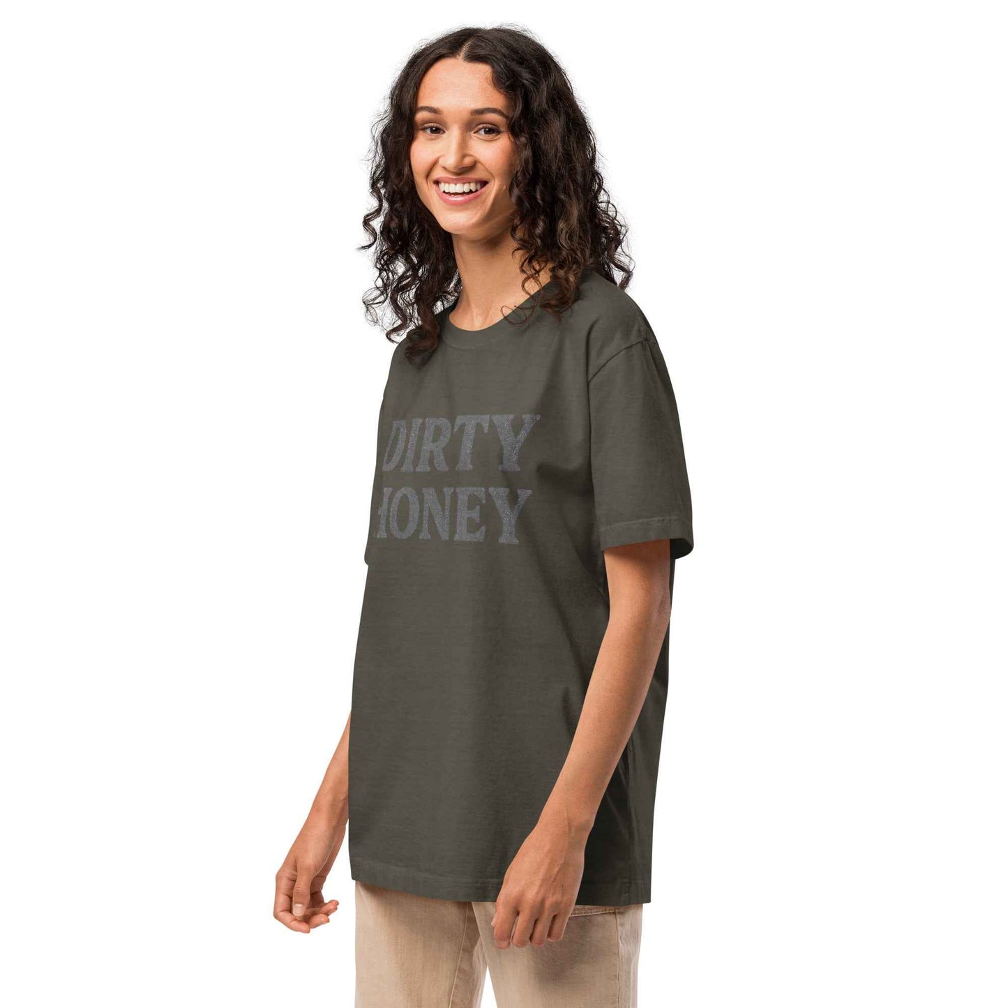 DIRTY HONEY T-Shirt - Dangerous Girls Silhouette Graphic | Oversized Garment-Dyed