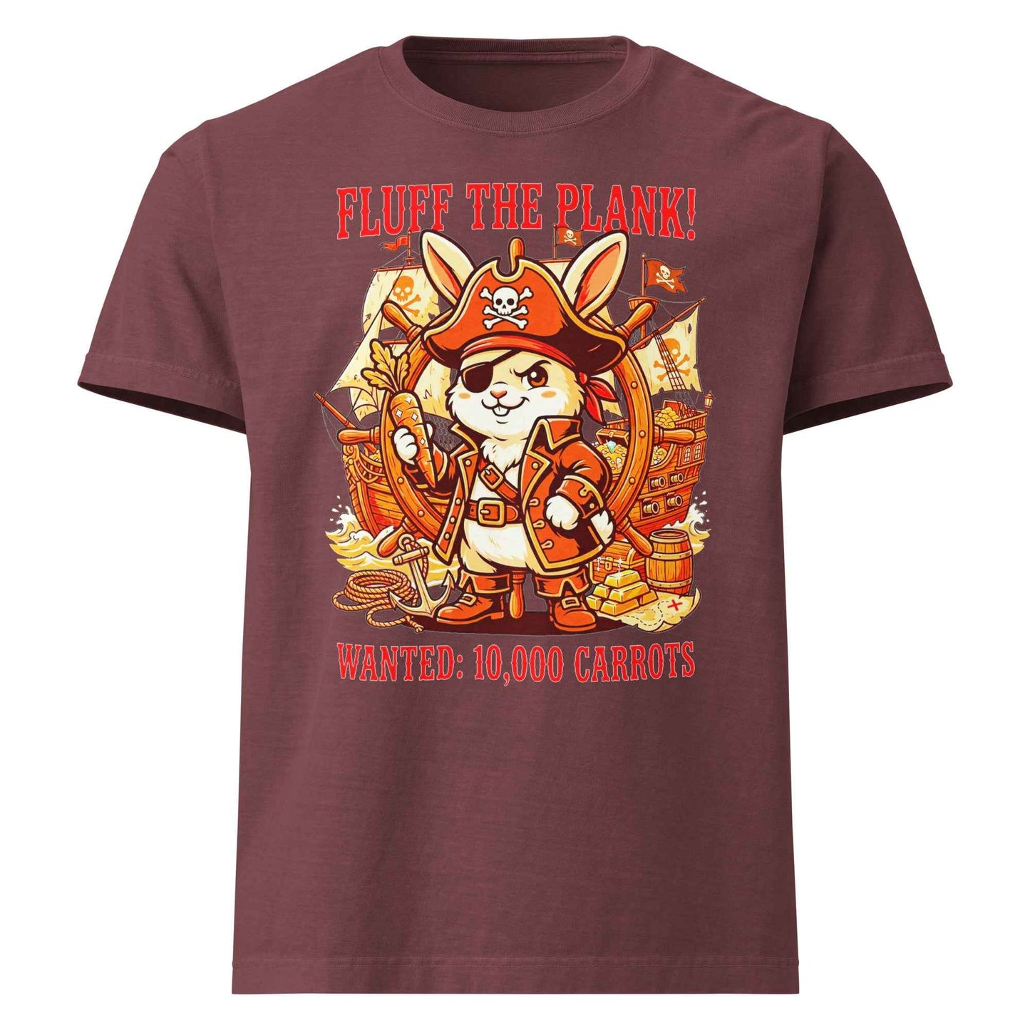 Pirate Rabbit T-Shirt - Captain Bunny WANTED 10,000 Carrots | Organic Cotton