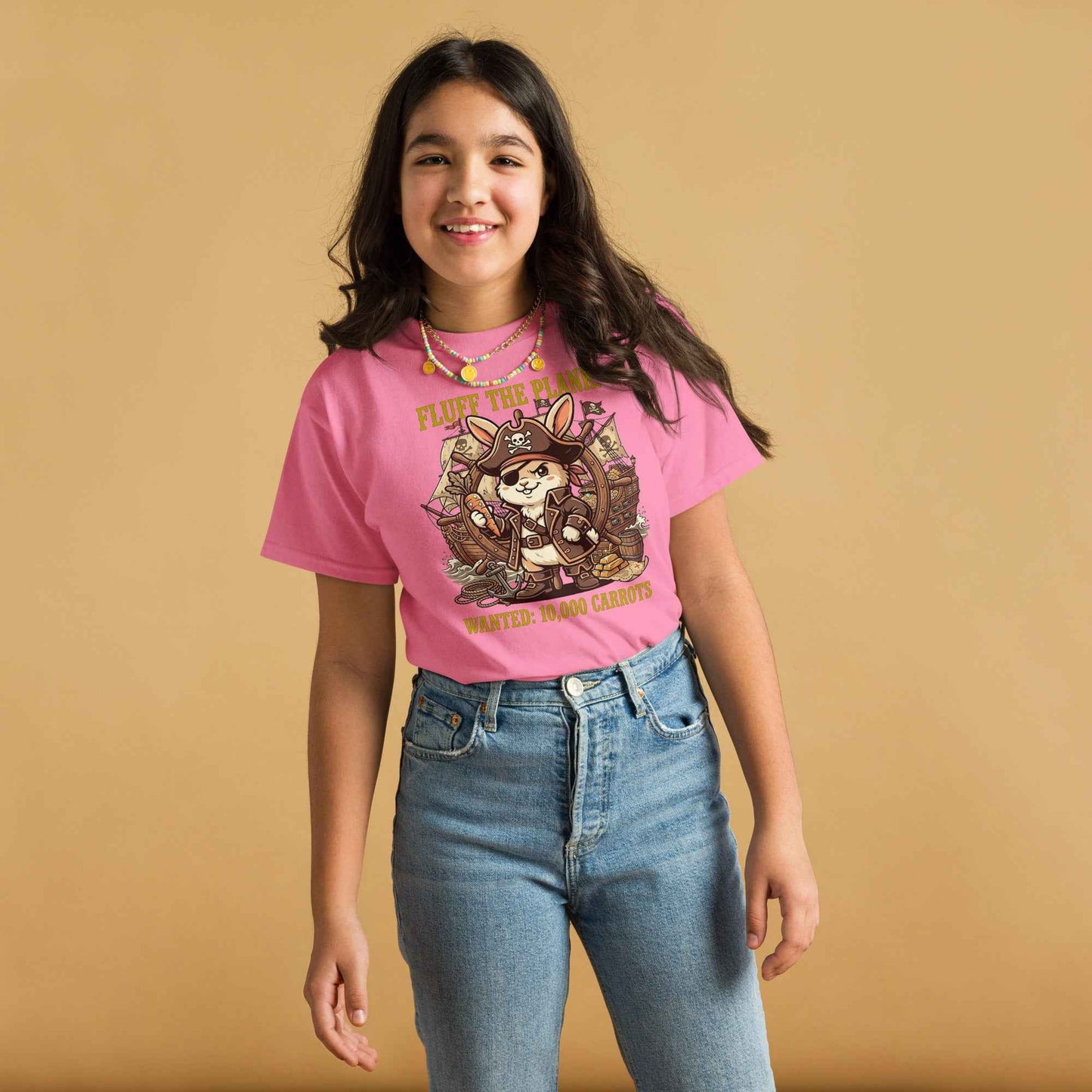 Pirate Rabbit T-Shirt - Captain Bunny WANTED 10,000 Carrots | Youth Classic Tee