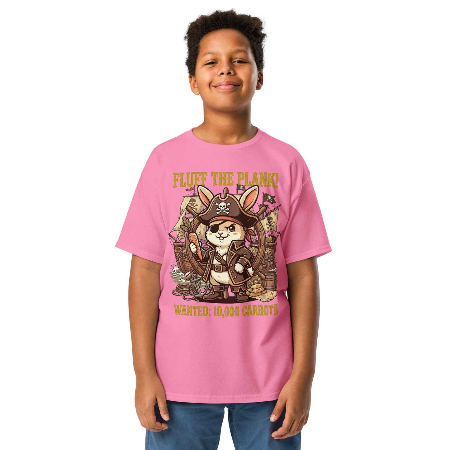 Pirate Rabbit T-Shirt - Captain Bunny WANTED 10,000 Carrots | Youth Classic Tee