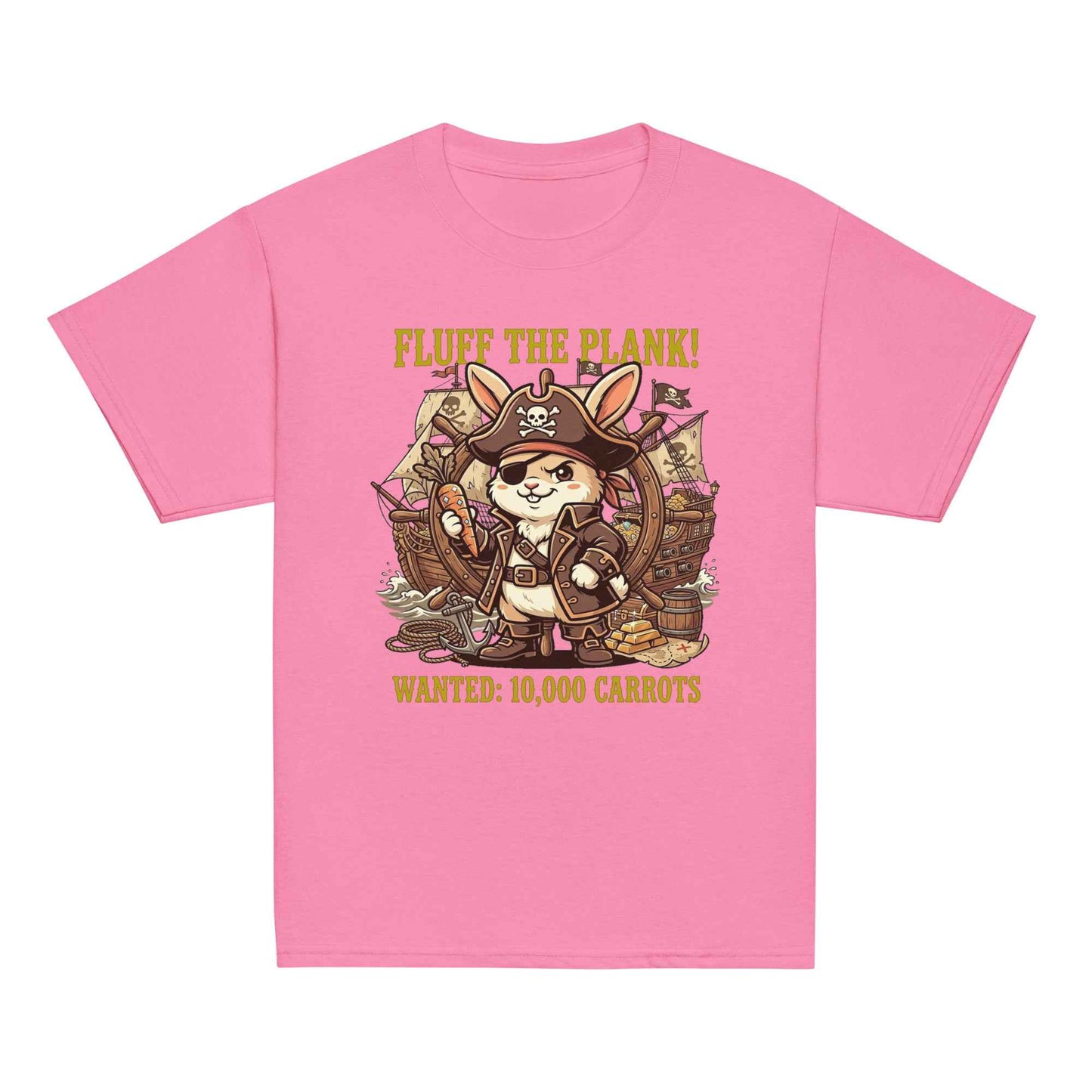 Pirate Rabbit T-Shirt - Captain Bunny WANTED 10,000 Carrots | Youth Classic Tee