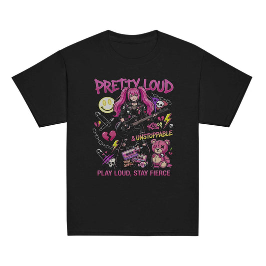 Louder Than Rules – Punk Girl Electric Guitar Graphic T-Shirt | Rock Rebel Streetwear Tee