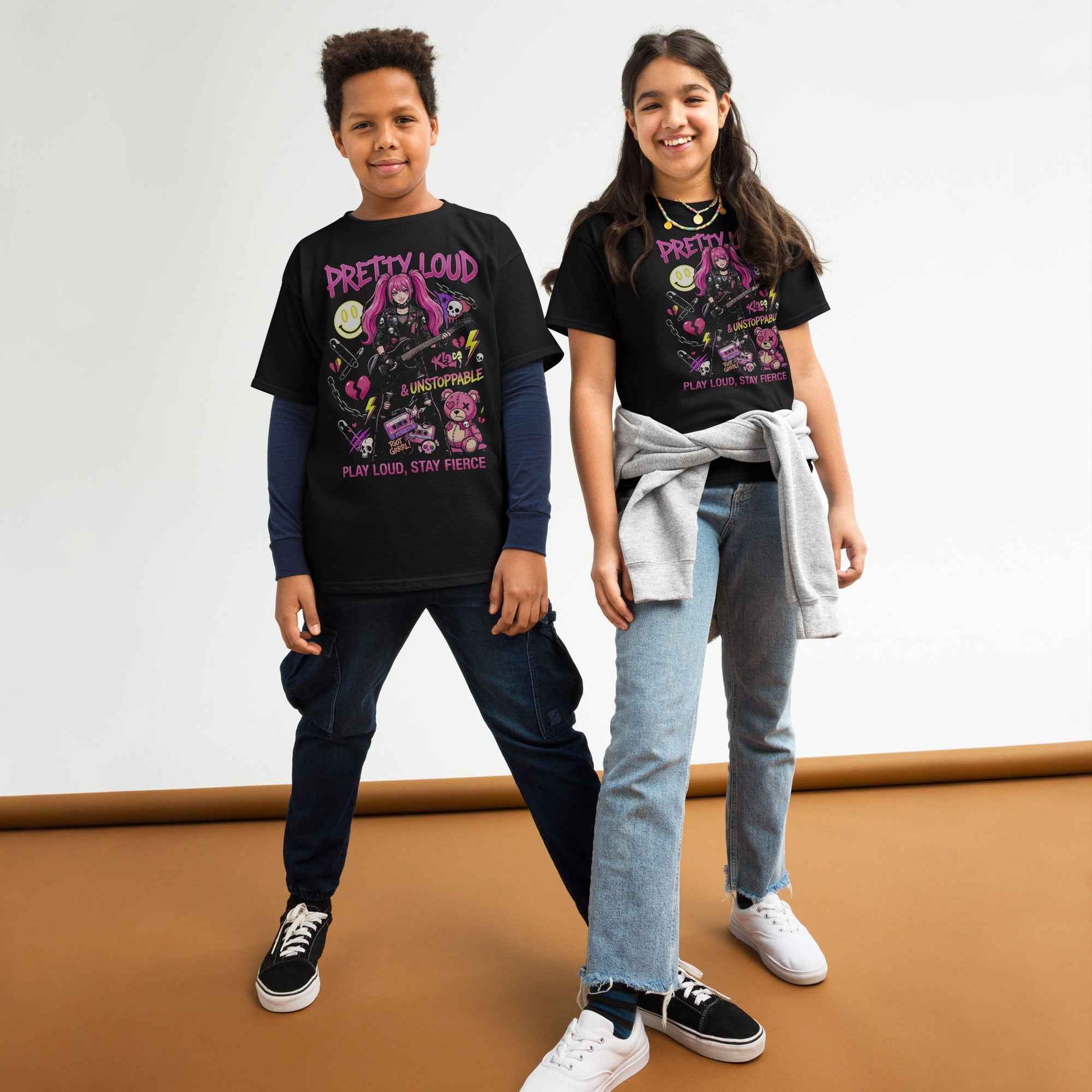 Louder Than Rules – Punk Girl Electric Guitar Graphic T-Shirt | Rock Rebel Streetwear Tee
